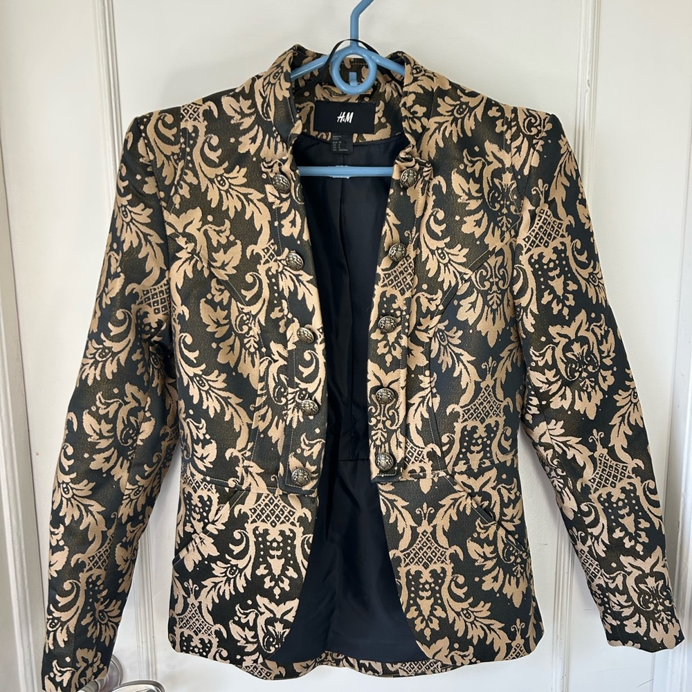 H&M Black and Gold Women's Jacket